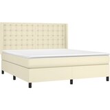  box spring s madracem LED krem 160x200cm od umjetne kože | shoptok.hr