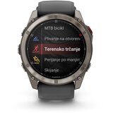 Garmin multisport GPS sat fēnix 8 Pro 51 mm AMOLED Sapphire, titanij, grafitno/crni silikonski remen | shoptok.hr