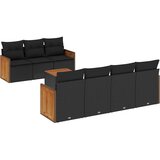  8-dijelni set vrtnih sofa od poliratana s jastucima crni | shoptok.hr