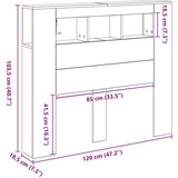STORAGE Headboard s LED svjetlima Crni hrast 120x18 5x103 5 cm | shoptok.hr