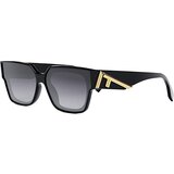 Fendi First Black Rectangular Sunglasses ONE SIZE (63) Črna/Siva Cene