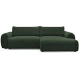 Bobochic Paris temno zelena raztegljiva kotna sedežna garnitura iz rebrastega žameta (desni kot) lucien | Shoptok.si