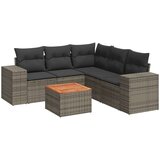 6-dijelni set vrtnih sofa od poliratana s jastucima sivi | shoptok.hr
