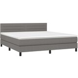  Box spring postelja z vzmetnico temno siva 160x200 cm blago, (20892602) | Shoptok.si