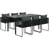  7-dijelni vrtni blagovaonski set crni | shoptok.hr