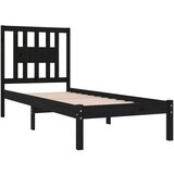  Okvir za krevet od masivnog drva crni 75 x 190 cm 2FT6 mali | shoptok.hr