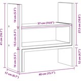  Organizator za stol podesivi boja drva 40 x 17 x 41 cm drveni | shoptok.hr