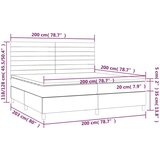  Box spring postelja z vzmetnico LED svetlo siva 200x200cm žamet, (20899584) | Shoptok.si