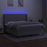  Box spring s madracem LED svjetlosivi 180x200 cm tkanina | shoptok.hr