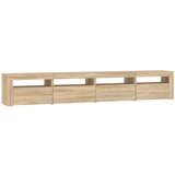TV ormarić s LED svjetlima boja hrasta sonome 240x35x40 cm | shoptok.hr