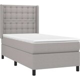  Krevet box spring s madracem LED svjetlosivi 80x200 cm tkanina | shoptok.hr