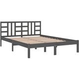  Posteljni okvir siv iz trdnega lesa 135x190 cm 4FT6, (20648583) | Shoptok.si