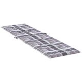  Jastuk za ležaljku sivi karirani (75 + 105) x 50 x 3 cm | shoptok.hr