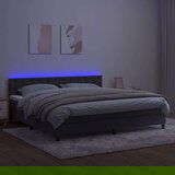  Box spring s madracem LED tamnosivi 200x200 cm baršun | shoptok.hr