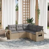 Maison Chic Seti vrtnega pohištva - Vrtna garnitura - Vrtni pohištvo set 5-delna z blazinami bež poli ratan, (21818763) | Shoptok.si