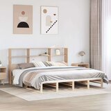 Krevet s regalom za knjige bez madraca 200x200 cm masivno drvo Cijene