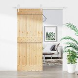 vidaXL Drsna vrata s kompletom vodil 85x210 cm trdna borovina Cene