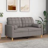  Dvosjed s ukrasnim jastucima smeđesivi 120 cm od tkanine | shoptok.hr
