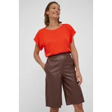 Sisley Kratke hlače za žene, boja: smeđa, glatke, visoki struk