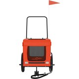 vidaXL Prikolica za bicikl za ljubimce narančasto-crna tkanina/željezo | shoptok.hr