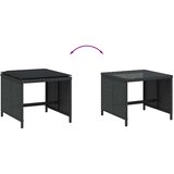  Vrtni taburei s jastucima 4 kom crni 41x41x36 cm od poliratana | Eponuda.ba