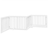 vidaXL Ograda za pse z vrati zložljiva 4 paneli bela 320 cm topolovina | Shoptok.si