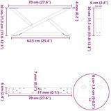  Noge za klub stolić 2 kom. antracit 70 x (30-31,3) cm čelik | shoptok.hr