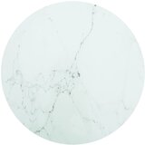 vidaXL Mizna plošča bela Ø60x0,8 cm kaljeno steklo z marmorjem, (20619983) Cene