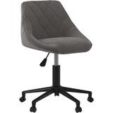 vidaXL Okretna blagovaonska stolica tamno siva baršunasta - Tamno siva 1 | shoptok.hr