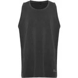Trendyol Anthracite Oversize/Wide-Fit 100% Cotton Sleeveless T-shirt/Vest with Weathered Faded Effect Label