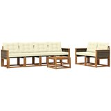 vidaXL Zunanja garnitura za sedenje z blazino 7 pcs Naravna in smetana, (5000269954) | Shoptok.si