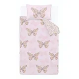 Ružičasta dječja posteljina za bračni krevet 200x200 cm Enchanted Butterfly –