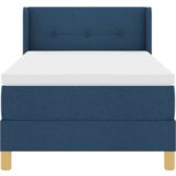  Postelja z vzmetnico z vzmetnico Modra 100 x 200 cm blago, (5000127924) | Shoptok.si