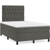  box spring s madracem LED tamnosivi 120 x 190 cm baršun | shoptok.hr