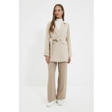 Trendyol Beige Belted Pocket Detailed Blazer Woven Jacket | Eponuda.ba