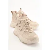 LuviShoes CLARA Women's Beige Rose Sports Boots.