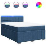 Maison Chic Box spring postelja - Vzmetna postelja z vzmetnico modra 160x200 cm blago SL11992, (21881950) | Shoptok.si