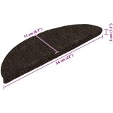  Prostirke za stepenice, samoljepljive, 5 kom, 56x17x3 cm, tamnosmeđe, poluokrugle | shoptok.hr