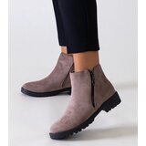 Gemre Brown ankle boots with metallic inserts eco-suede Branda | shoptok.hr