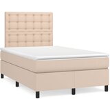 Krevet s oprugama i madrac cappuccino 120x200cm od umjetne kože | shoptok.hr