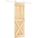  Klizna vrata Prirodna i bijela 70 x 210 cm Čvrsta borovina | shoptok.hr