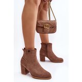 EVENTO Brown Suede Women's Boots with Stiletto Heel Selela | ePonuda.com