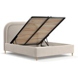 Maison de Rêve Bež tapecirani bračni krevet s prostorom za odlaganje s podnicom 180x200 cm Mija – | shoptok.hr