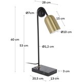 Kave Home Namizna svetilka v črni in zlati barvi (višina 60 cm) Natsumi – | Shoptok.si