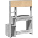 vidaXL Pisalna miza s policami siva sonoma 100x45x140 cm inž. les | Shoptok.si