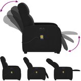  Električni masažni naslonjač na podizanje od tkanine crni | shoptok.hr