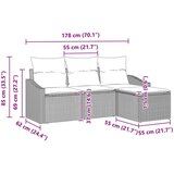  4-delni set vrtnih kavčev z blazinami rjav poli ratan, (22091967) | Shoptok.si