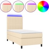  Box spring s madracem LED krem 100x200 cm od tkanine | shoptok.hr