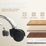  Ergonomska uredska stolica s osloncem za noge presvlaka od umjetne kože kotačići okretna metalna bež+crna | shoptok.hr