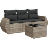  4-dijelni set vrtnih sofa s jastucima svijetlosivi poliratan | shoptok.hr